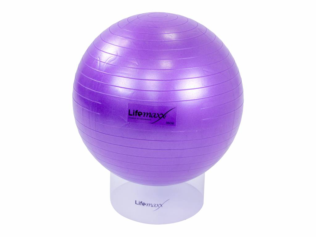 Lifemaxx Gymball - Anti-Burst Fitnessball - 55 cm - Paars