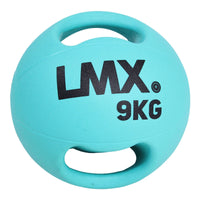 Lifemaxx LMX Medicijn bal - Double Handle Medicine Ball - 9 kg - Blauw