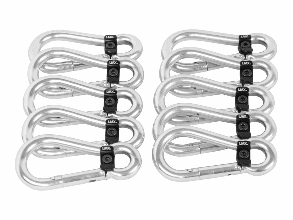 Lifemaxx LMX Karabijnhaken - Snaphook met slot - 10 Stuks