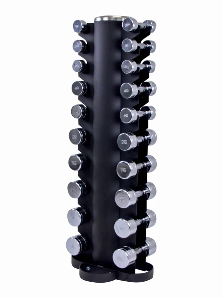 Lifemaxx Dumbbell Toren met Volledige Chroom Dumbbell Set - 1 t/m 10 kg