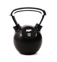 Muscle Power Rubberen Kettlebell - Zwart - 12 kg