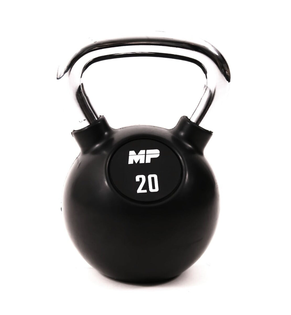 Muscle Power Rubberen Kettlebell - Zwart - 20 kg