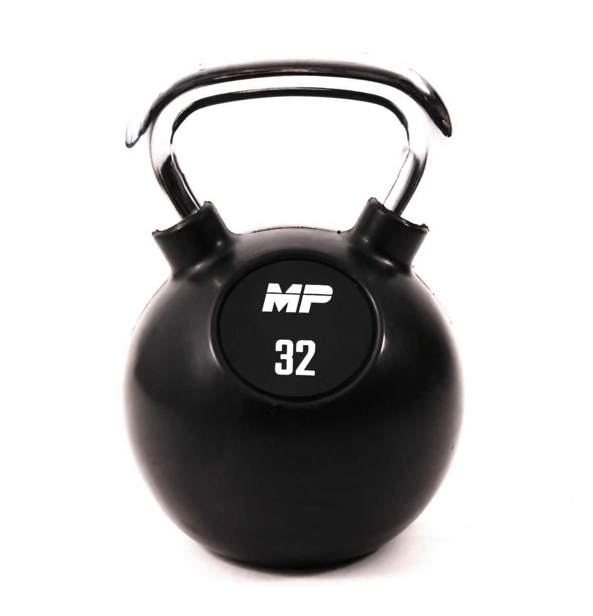 Muscle Power Rubberen Kettlebell - Zwart - 32 kg