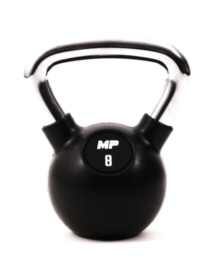 Muscle Power Rubberen Kettlebell - Zwart - 8 kg