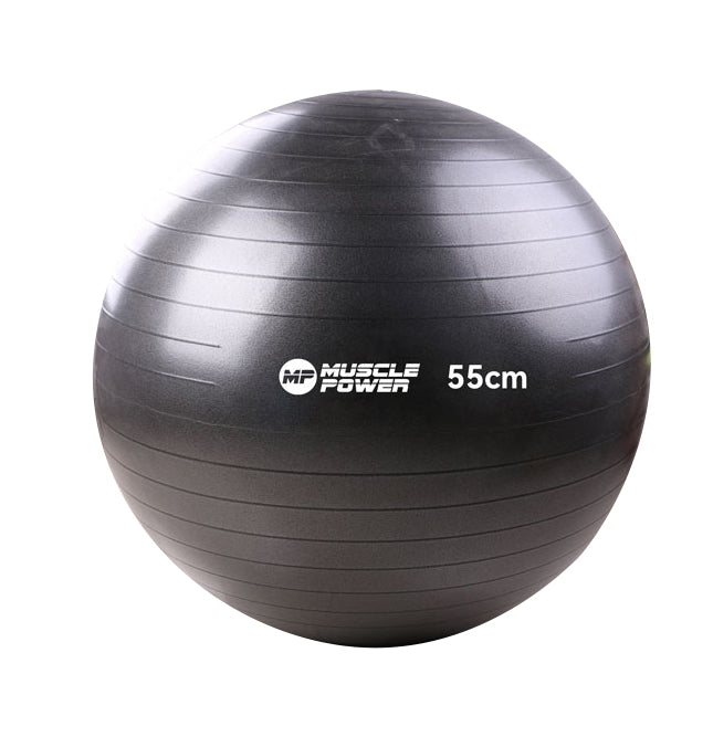 Muscle Power Anti-Burst Fitnessbal - Zwart - 55 cm
