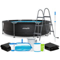 VirtuFit Zwembad Rond Ø305 x 76 cm - Antraciet - Compleet Pakket
