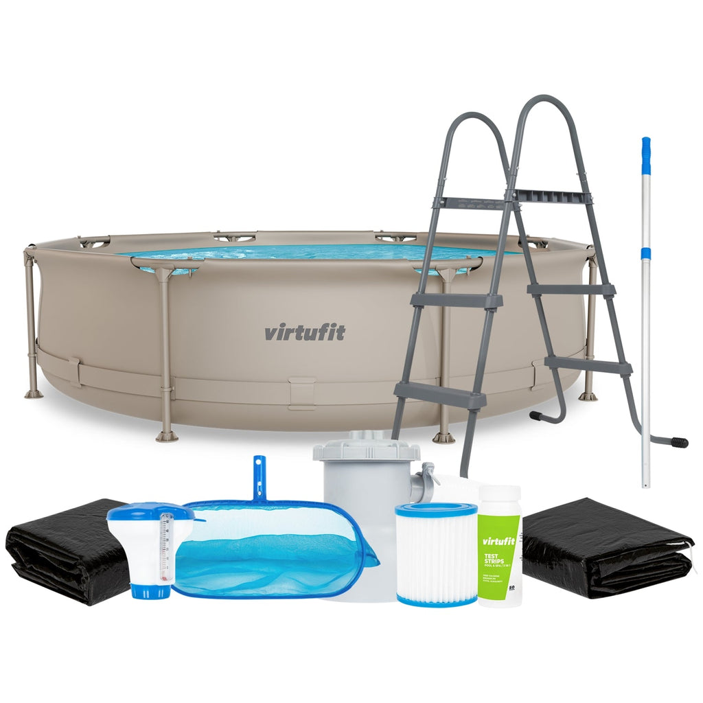 VirtuFit Zwembad Rond Ø305 x 76 cm - Beige - Compleet Pakket