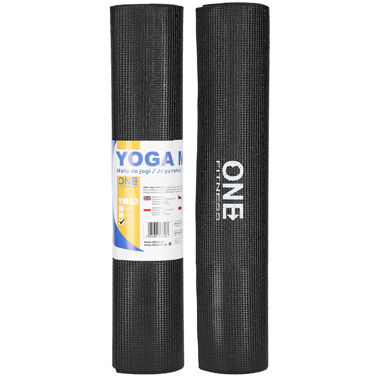 One Fitness Yogamat - Zwart - 6 mm