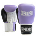 Super Pro Combat Gear Enforcer Lederen (Thai)Bokshandschoenen - Lila/Wit