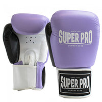 Super Pro Combat Gear Enforcer Lederen (Thai)Bokshandschoenen - Lila/Wit