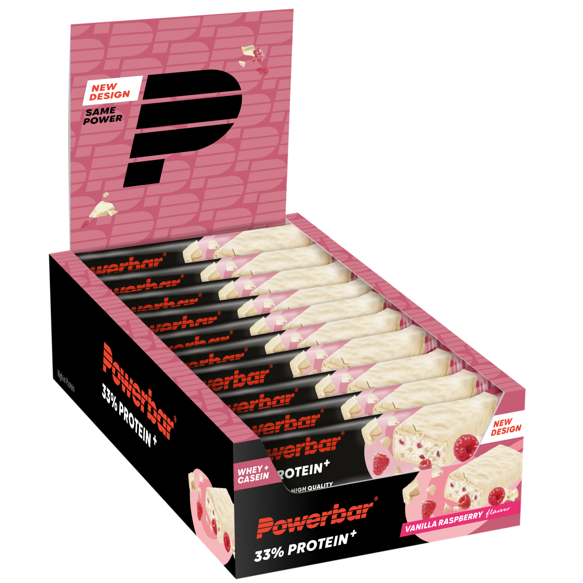 Powerbar 33% Protein+ Bar - 10 x 90 gr - Vanille Framboos