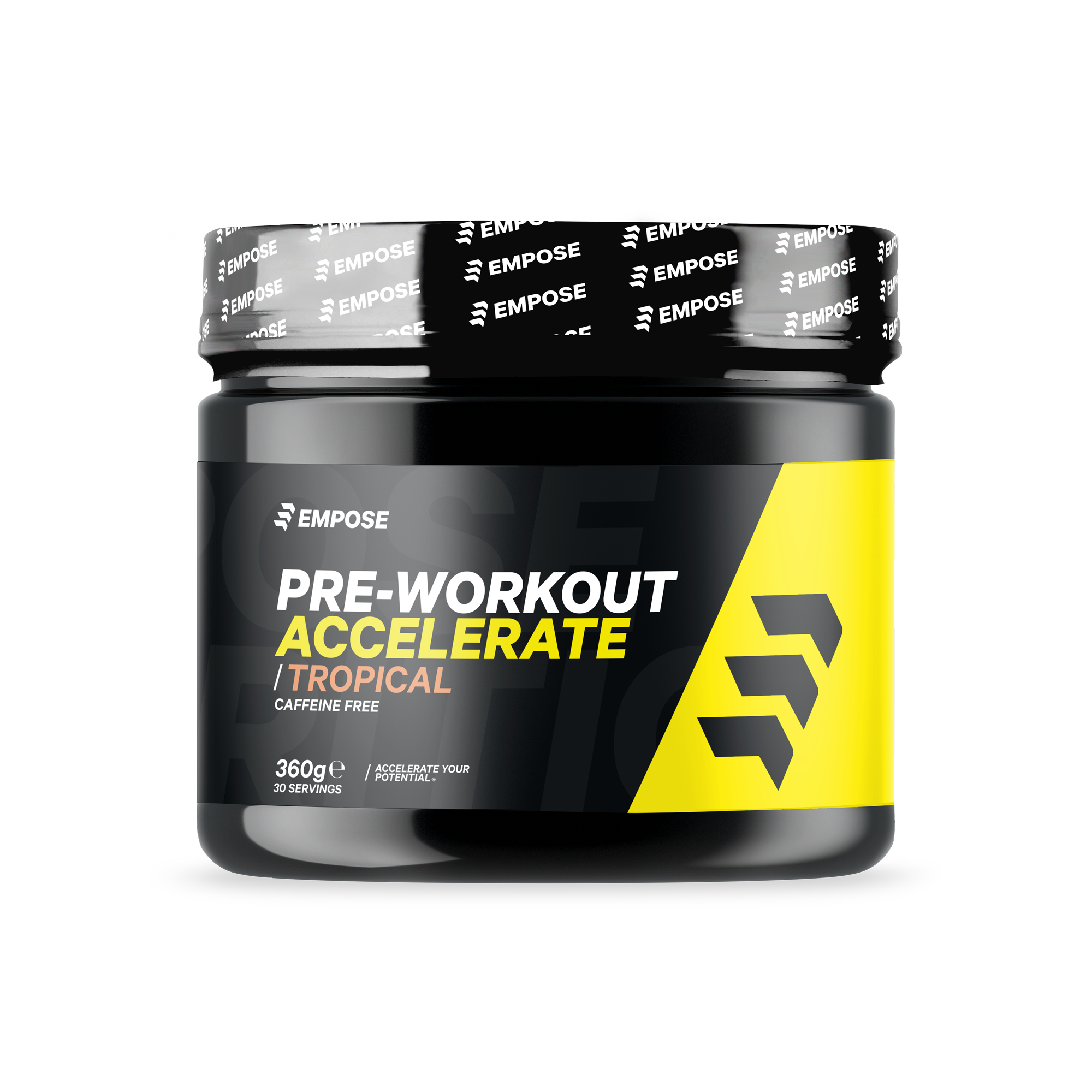 Empose Nutrition Pre-Workout Accelerate - Cafeïnevrij - 360 gr - Tropical