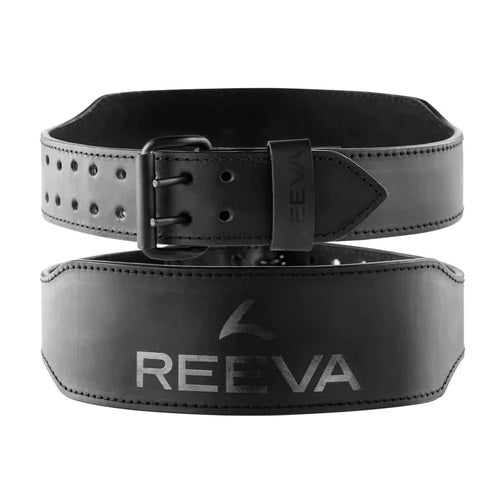Reeva Leren Fitness Riem Zwart