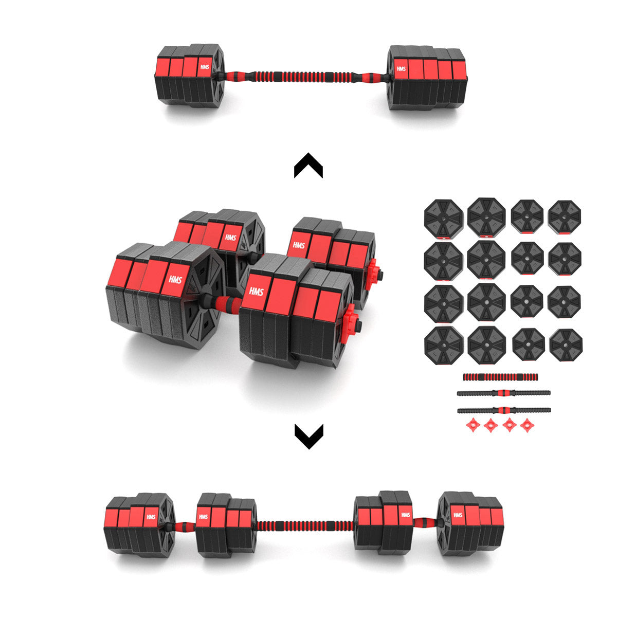 HMS Verstelbare Halter en Dumbbell Set - 40 kg