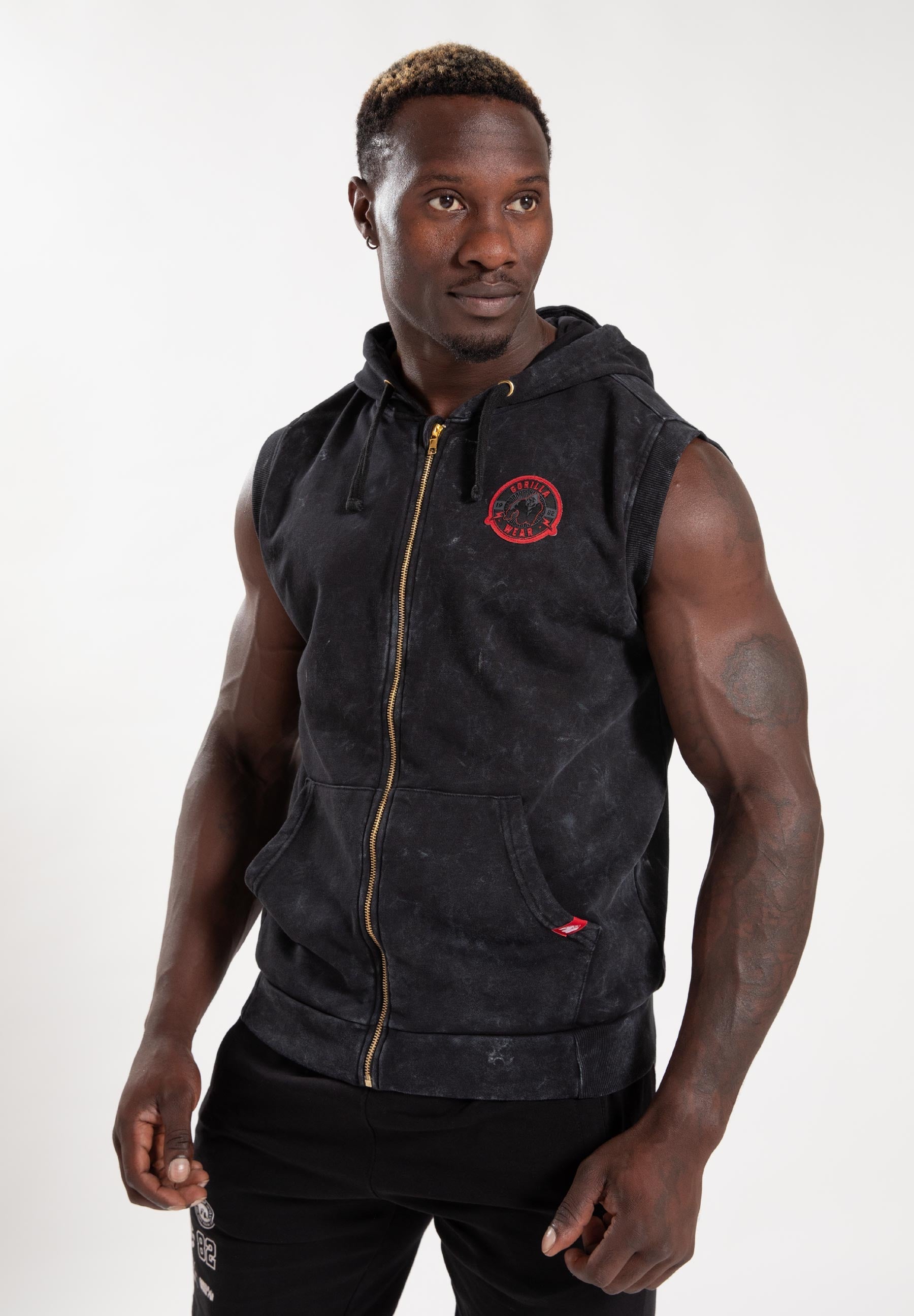 Gorilla Wear Silverdale Mouwloos Vest met Capuchon - Zwart