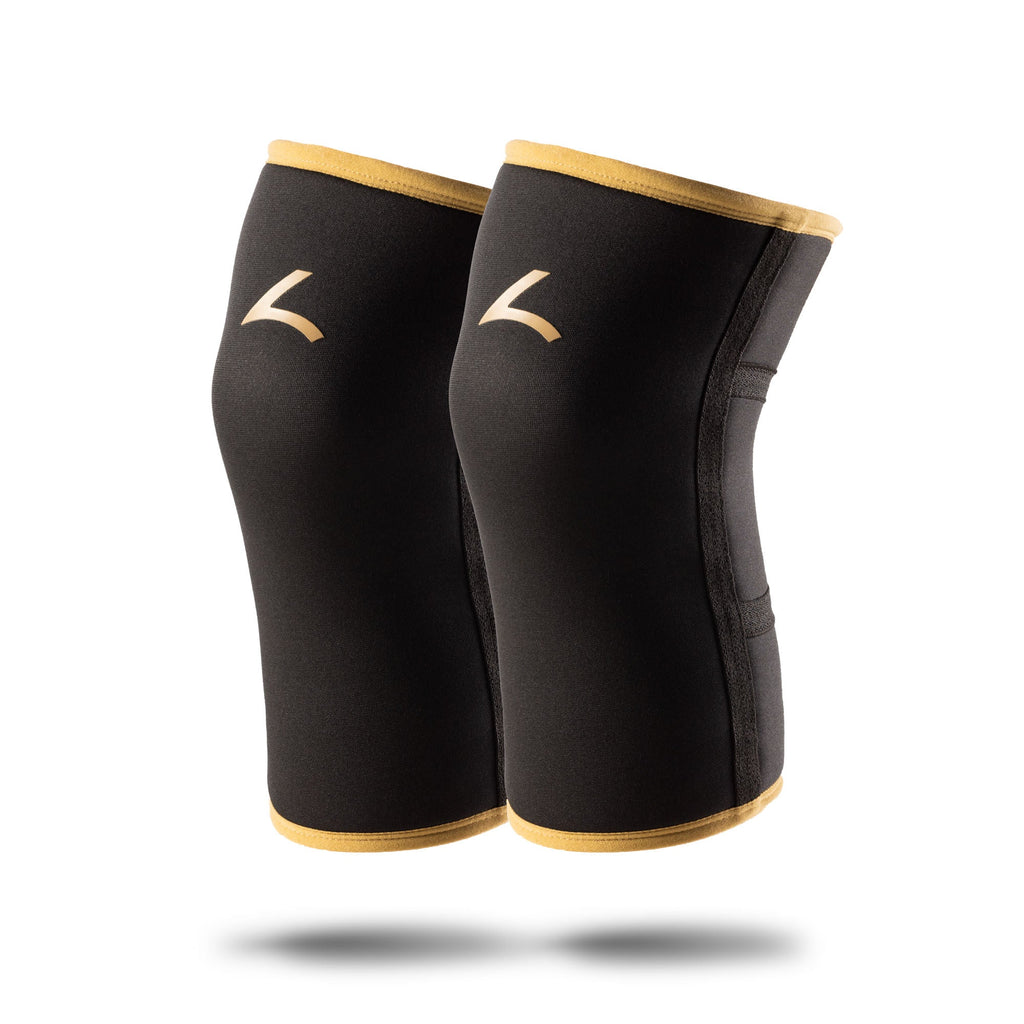 Reeva Powerlifting Knee Sleeves - Knie Bandages - 7 mm - Goud