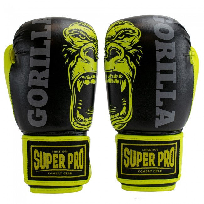 Super Pro Kids Bokshandschoenen Gorilla - Zwart/Geel