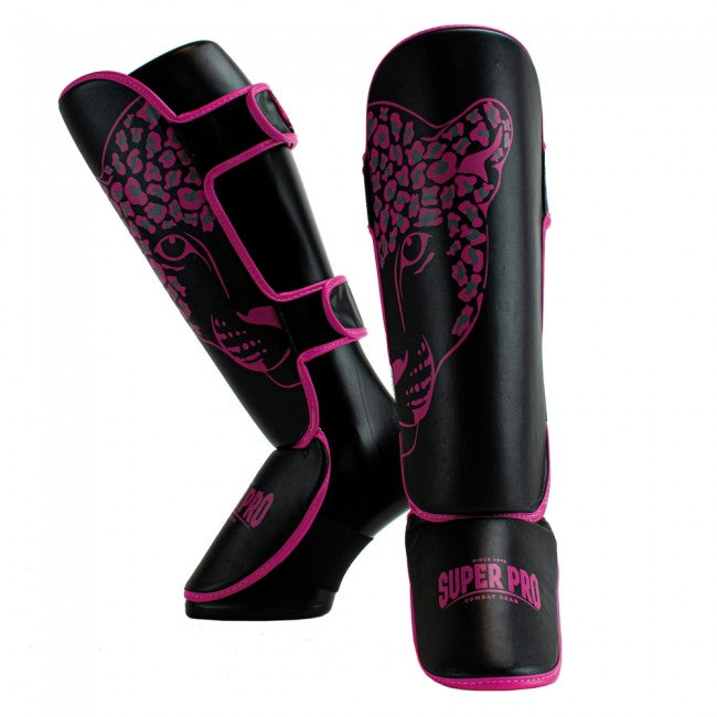 Super Pro Kids Scheenbeschermers Leopard - Zwart/Roze
