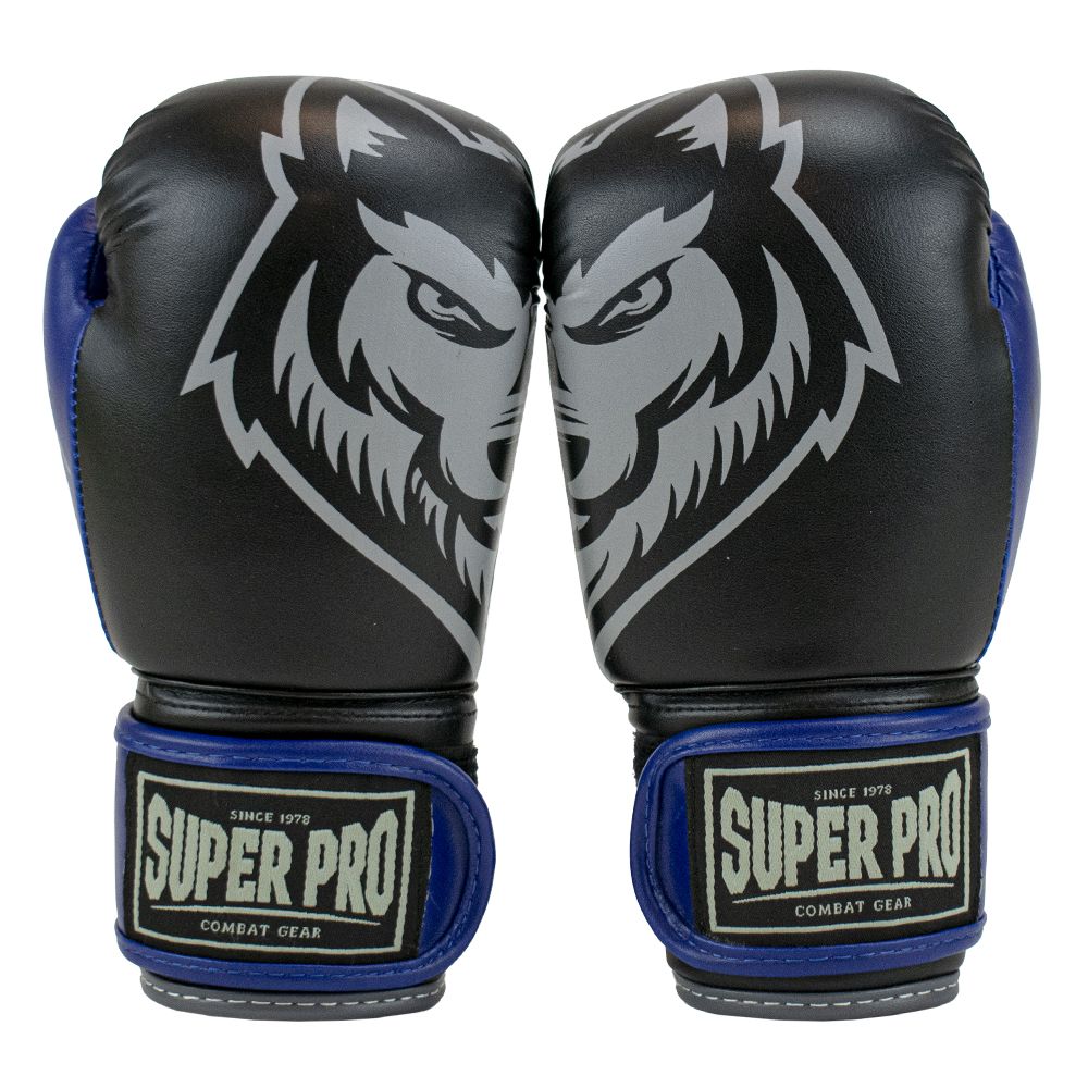 Super Pro Combat Gear Bokshandschoenen Kids Wolf - Zwart/Blauw
