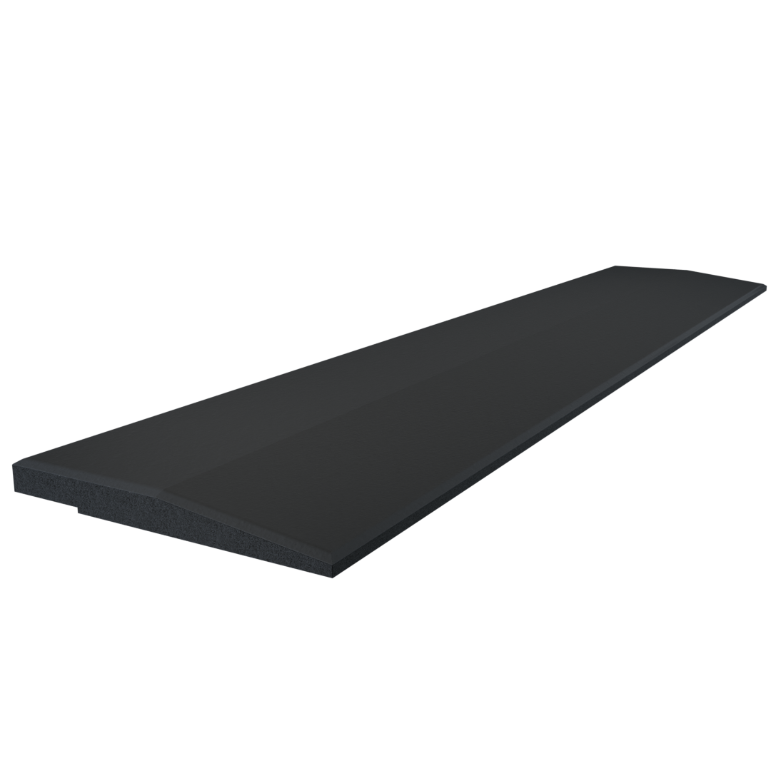 Flow Fitness Oploopprofiel Rubberen Met Waterdichte SBR-Laag  - 100 x 20 x 2 cm - Zwart