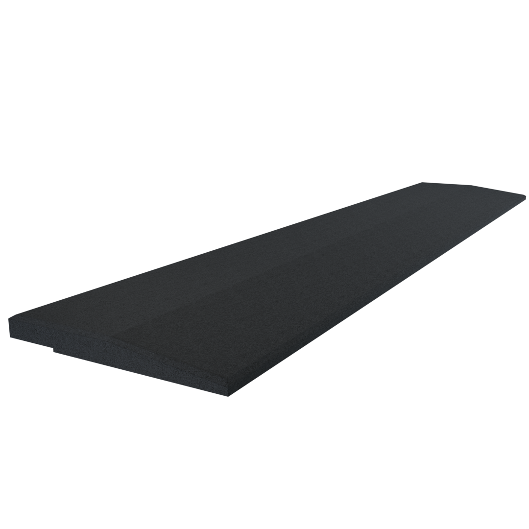 Flow Fitness Oploopprofiel Rubberen Tegel - 100 x 20 x 2 cm - Zwart