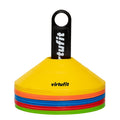 VirtuFit Trainingshoedjes met houder - Pionnen - 50 Stuks - Incl. draagnet - Tweedekans