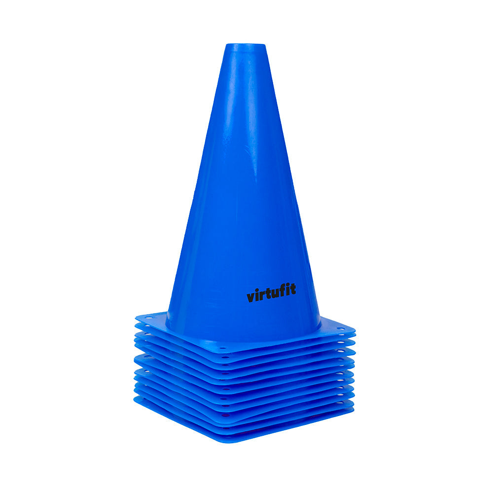 VirtuFit Pionnen Set - 23 cm - 12 Stuks - Blauw - Tweedekans