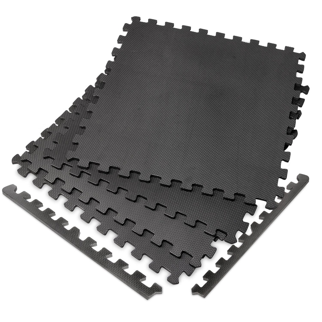 VirtuFit Fitness Puzzelmat – 4-delige Vloermat – 120×120 cm – Zwart