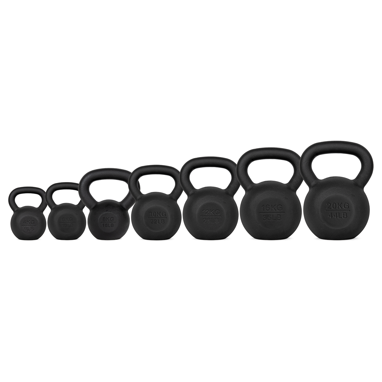 VirtuFit Kettlebell Set Gietijzer 4-6-8-10-12-16-20 kg