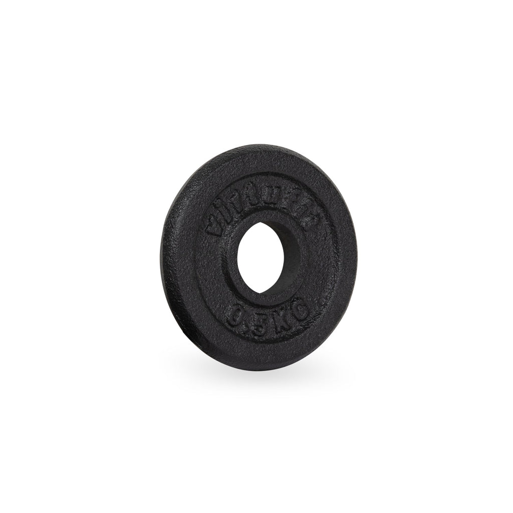 VirtuFit Gietijzeren Halterschijf - Halter gewicht - 30 mm - 0.5 kg - Zwart