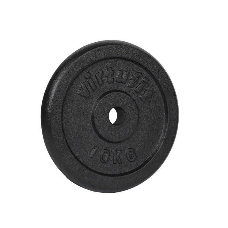 VirtuFit Gietijzeren Halterschijf - Halter gewicht - 30 mm - 10 kg - Zwart