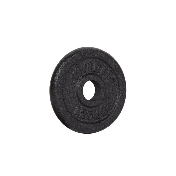 VirtuFit Gietijzeren Halterschijf - Halter gewicht - 30 mm - 1,25 kg - Zwart