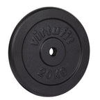 VirtuFit Gietijzeren Halterschijf - Halter gewicht - 30 mm - 20 kg - Zwart
