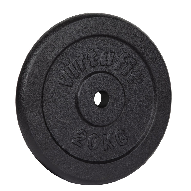 VirtuFit Gietijzeren Halterschijf - Halter gewicht - 30 mm - 20 kg - Zwart