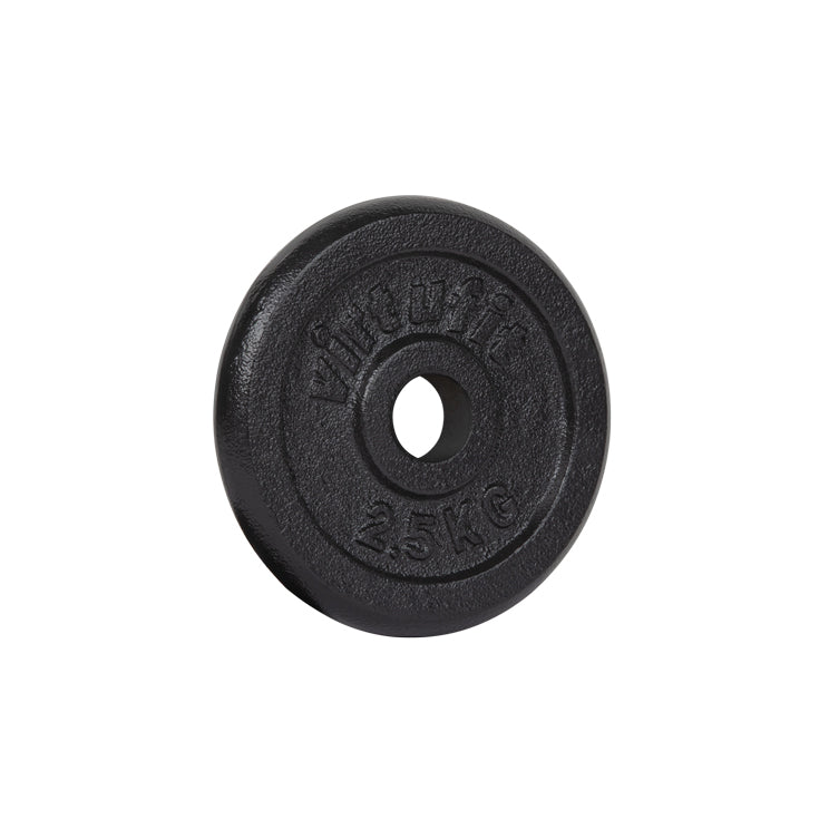 VirtuFit Gietijzeren Halterschijf - Halter gewicht - 30 mm - 2,5 kg - Zwart