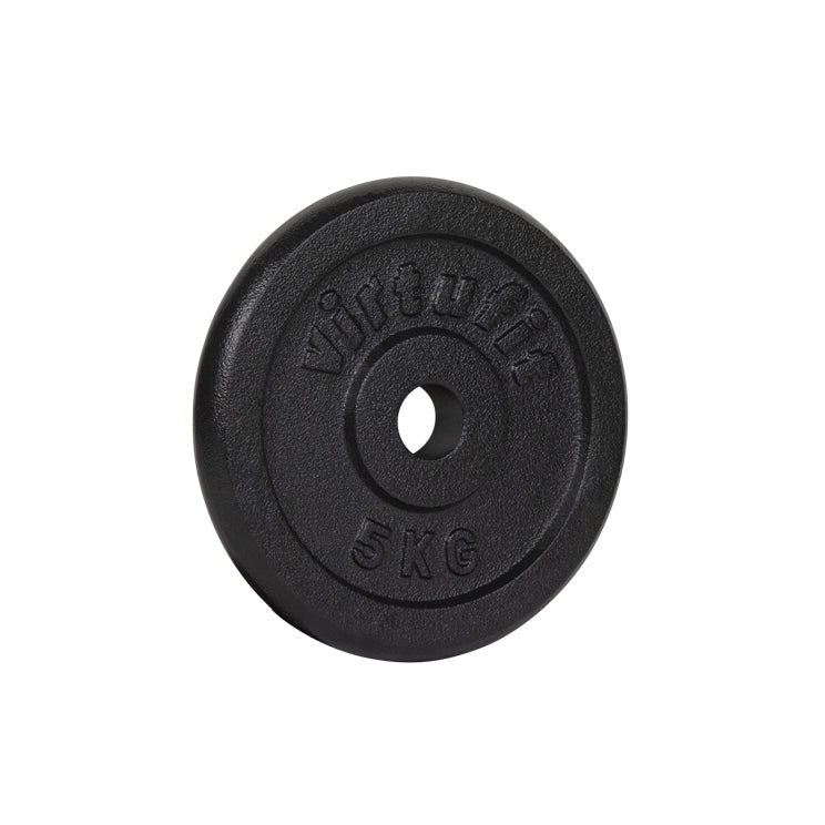 VirtuFit Gietijzeren Halterschijf - Halter gewicht - 30 mm - 5 kg - Zwart
