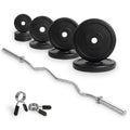 VirtuFit Rubberen Halterset - EZ Curlstang - Veerclip - 30 mm - 25 kg