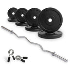 VirtuFit Rubberen Halterset - EZ Curlstang - Veerclip - 30 mm - 43 kg