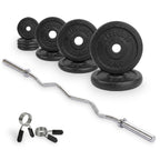 VirtuFit Gietijzeren Halterset - EZ Curlstang - Veerclip - 30 mm - 25 kg