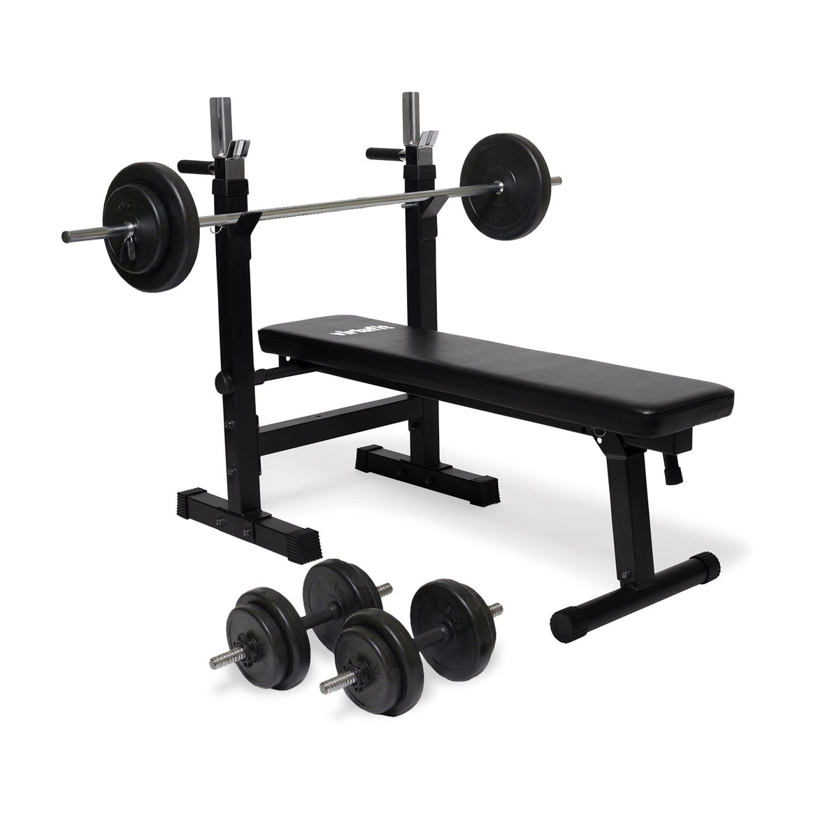 VirtuFit Verstelbare Halterset - 30,5 kg - Halterbank Compact - Dumbbellset - Halterset - Tweedekans