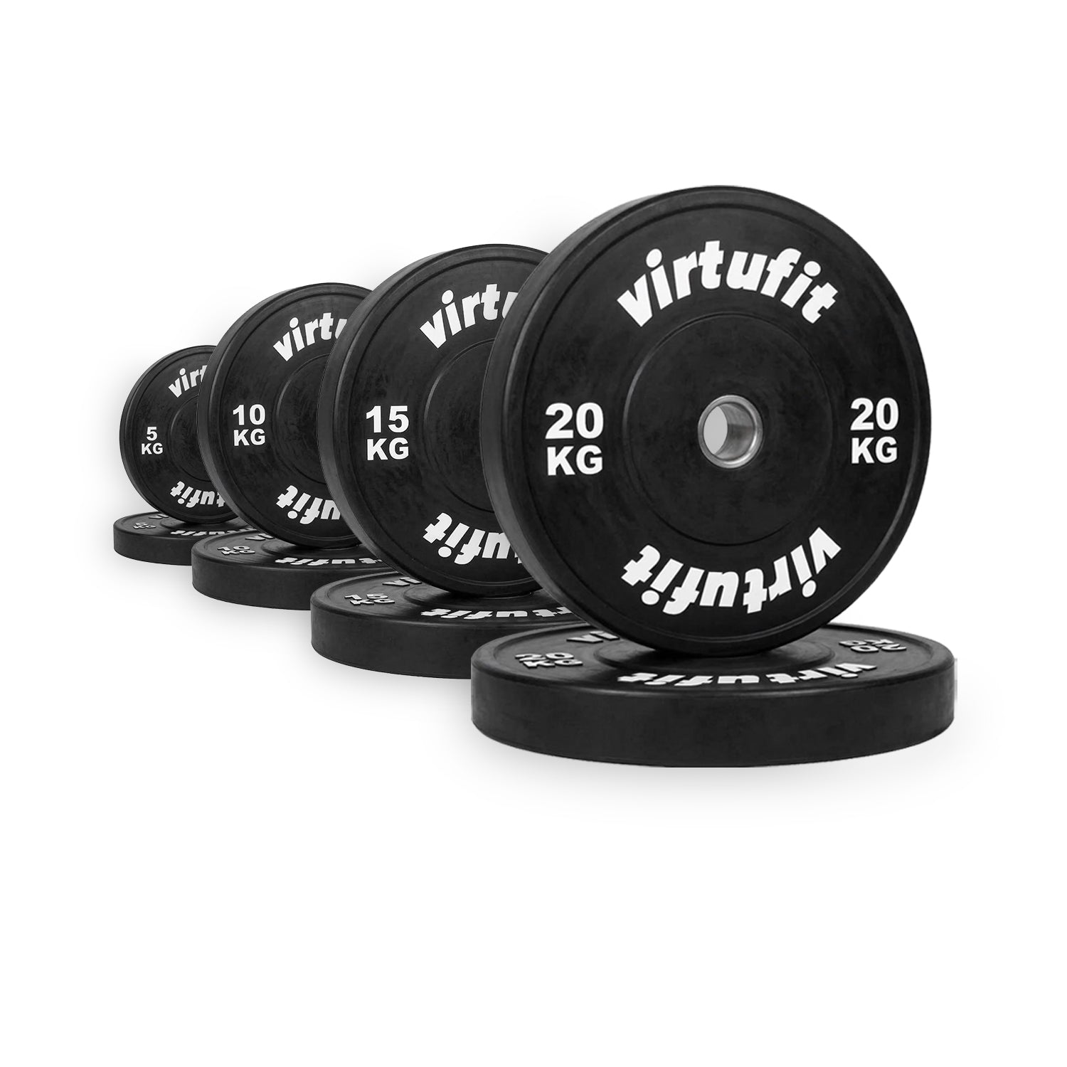 VirtuFit Bumper Plate Set - Olympische Halterschijven van Rubber - 100 kg
