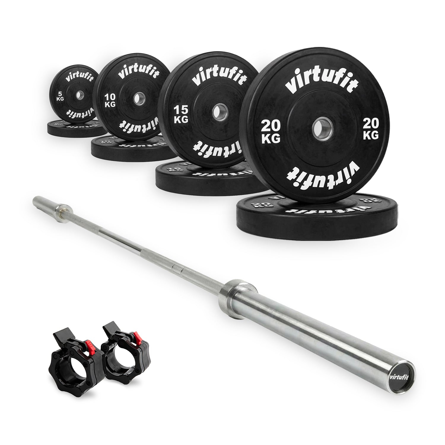 VirtuFit Olympische Bumper Plate Halterset - 120 kg