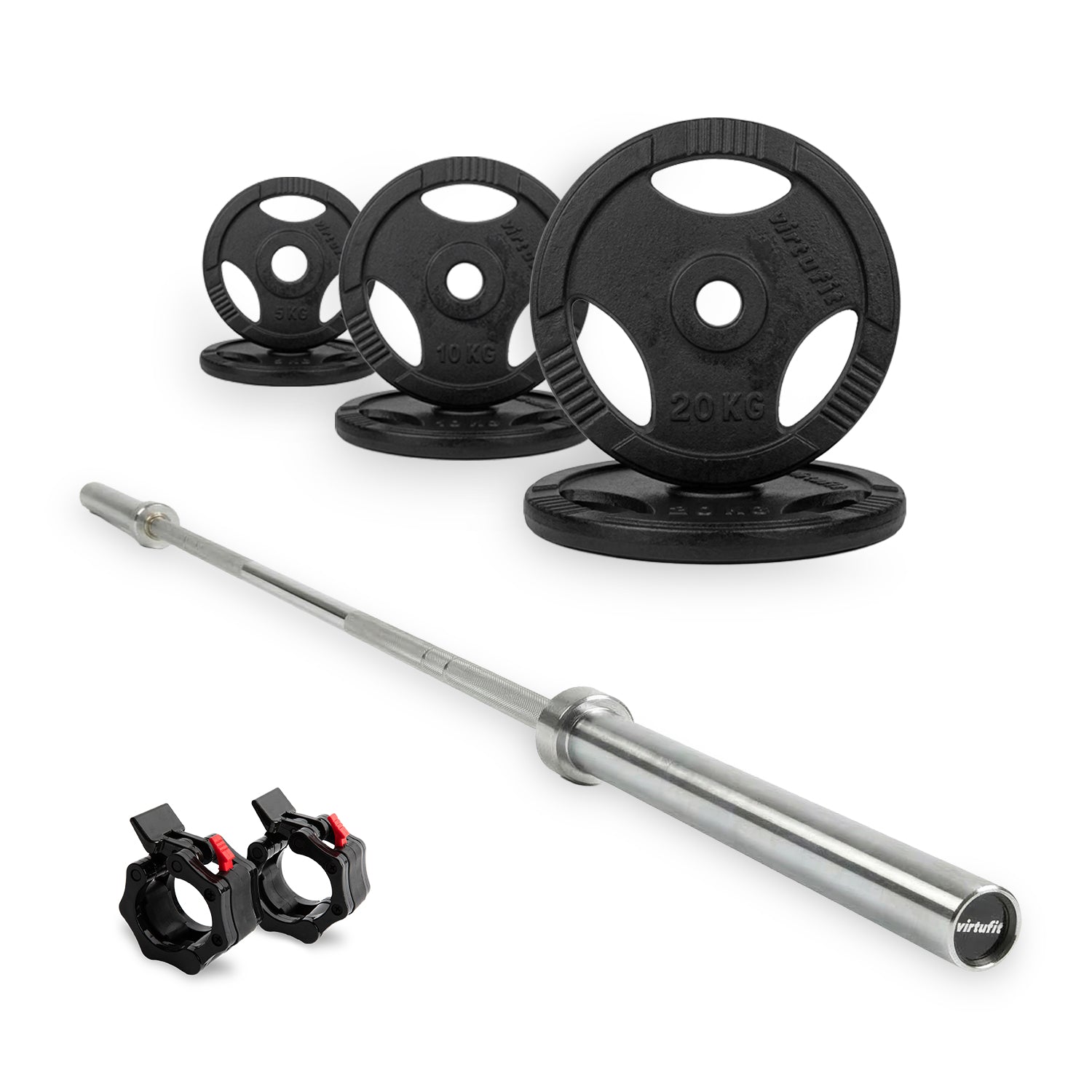 VirtuFit Olympische Gietijzeren Halterset - 90 kg