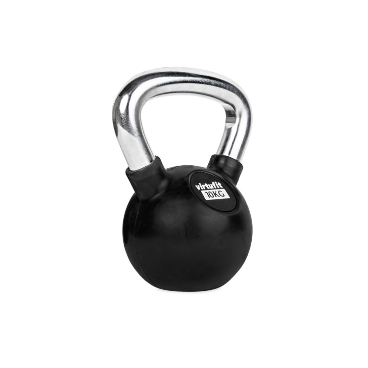 VirtuFit Kettlebell - Rubber/Chroom - 10 kg