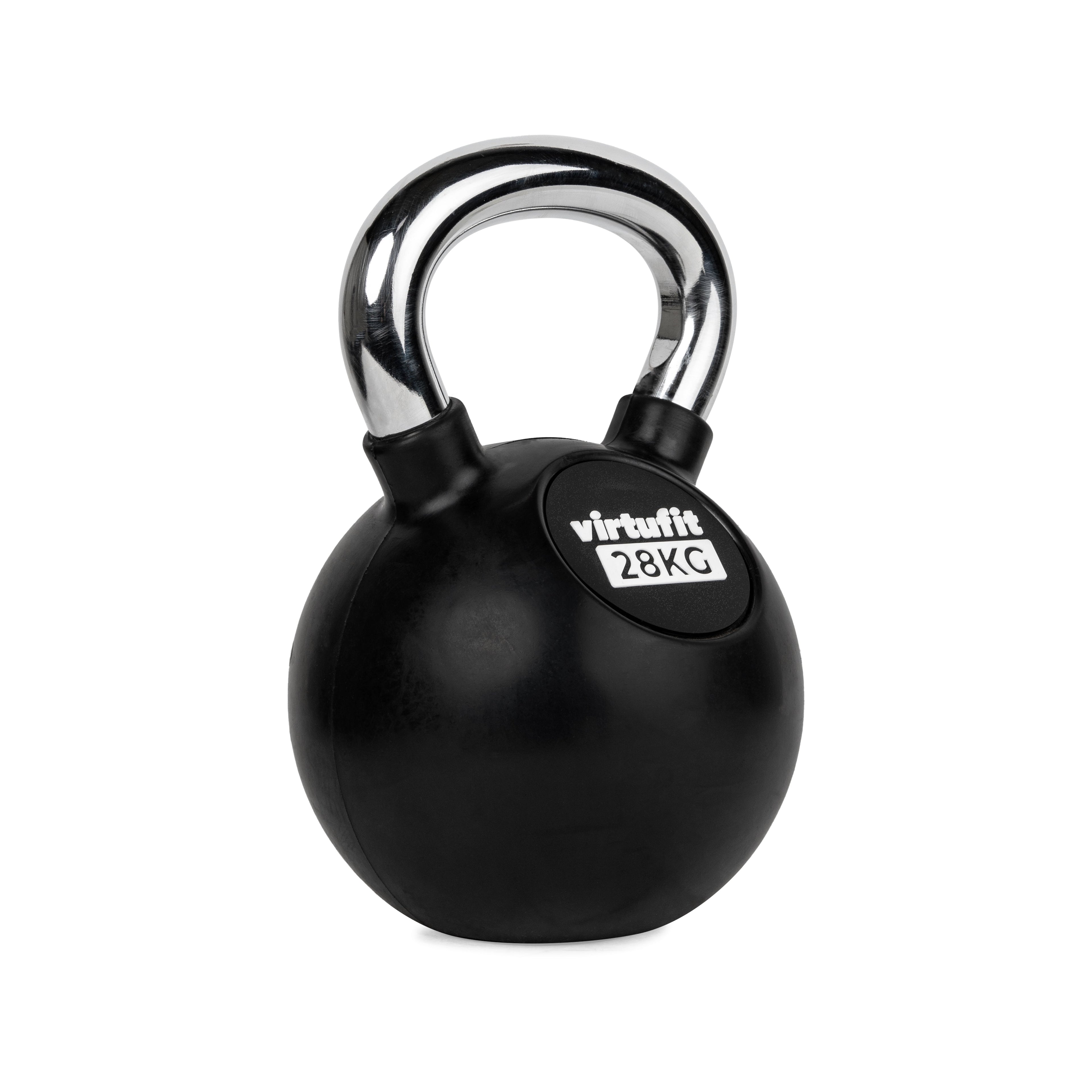 VirtuFit Kettlebell - Rubber/Chroom - 28 kg