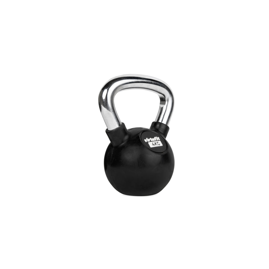 VirtuFit Kettlebell - Rubber/Chroom - 4 kg