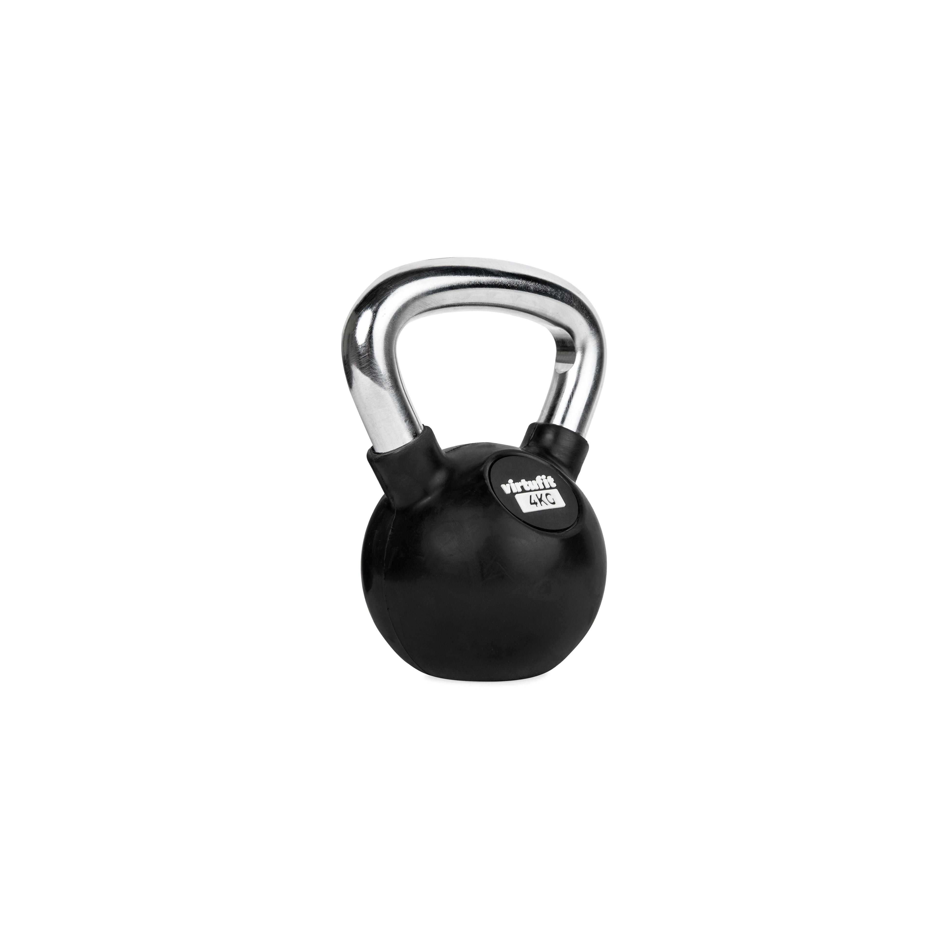 VirtuFit Kettlebell - Rubber/Chroom - 4 kg