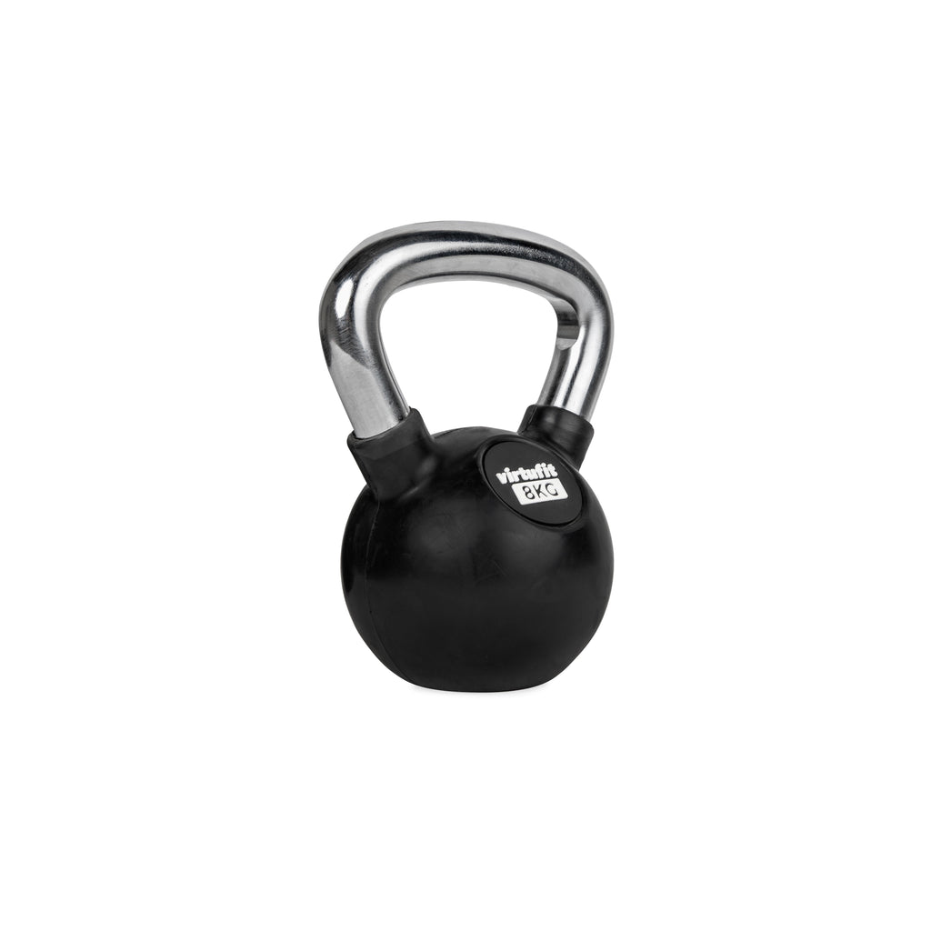 VirtuFit Kettlebell - Rubber/Chroom - 8 kg