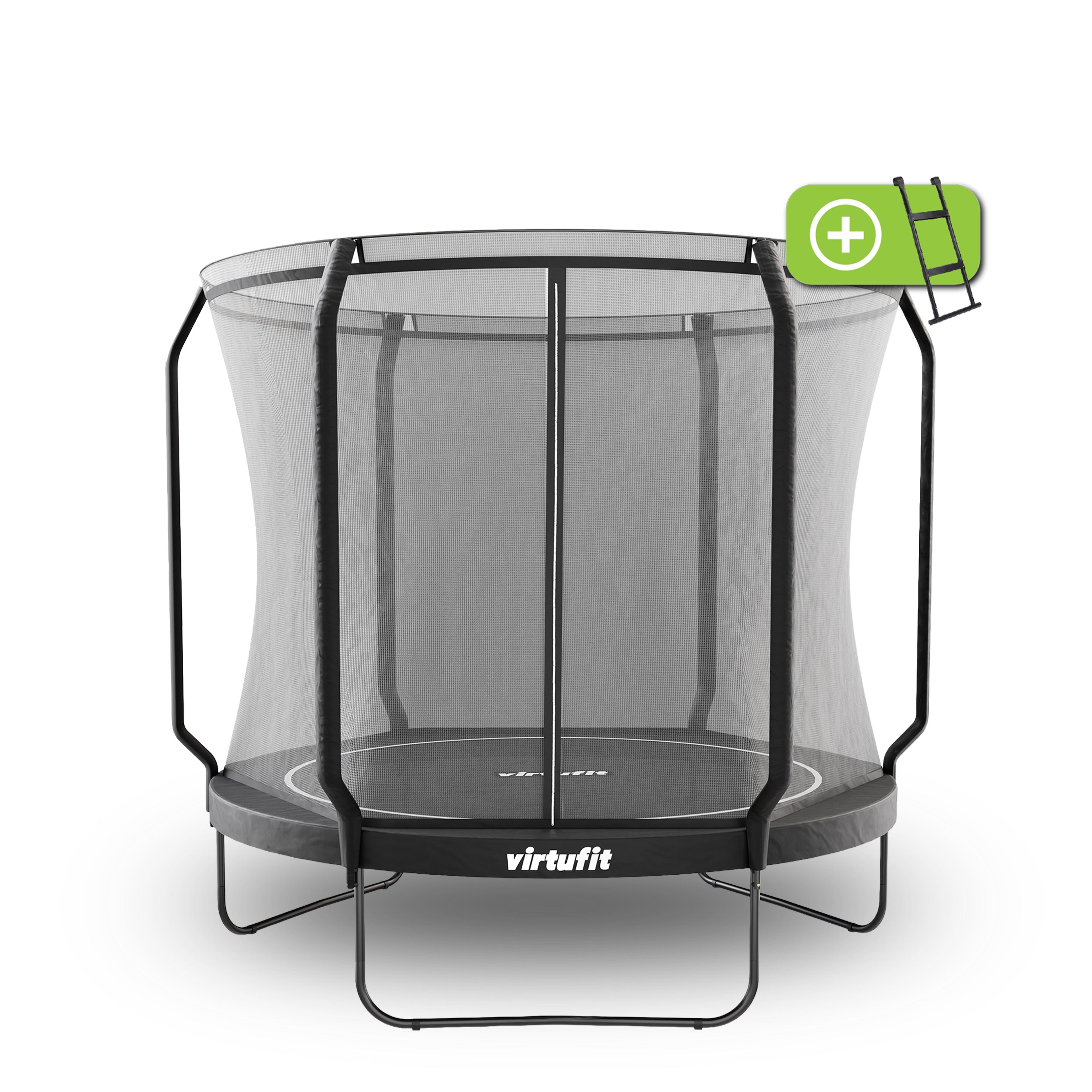VirtuFit Premium Trampoline met Veiligheidsnet - Zwart - 251 cm