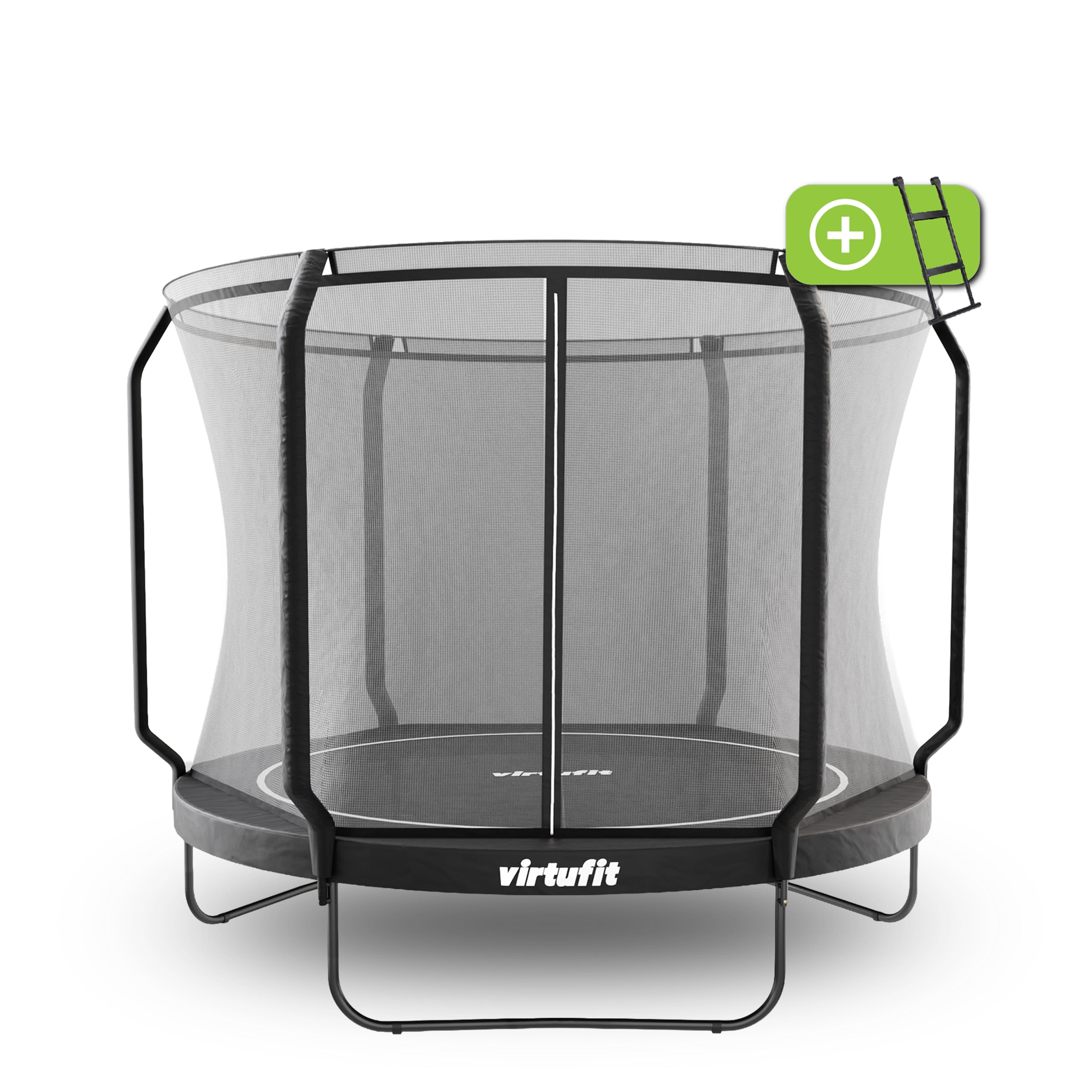 VirtuFit Premium Trampoline met Veiligheidsnet - Zwart - 305 cm